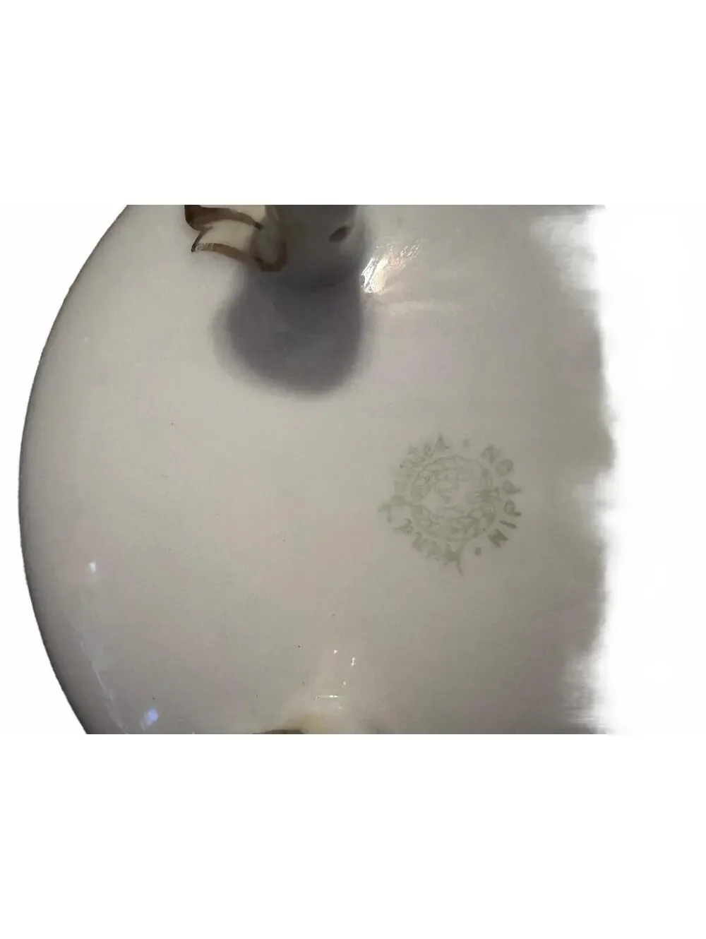 Nippon Footed Porcelain Bowl with Hand-Painted Bluebirds and Floral Design